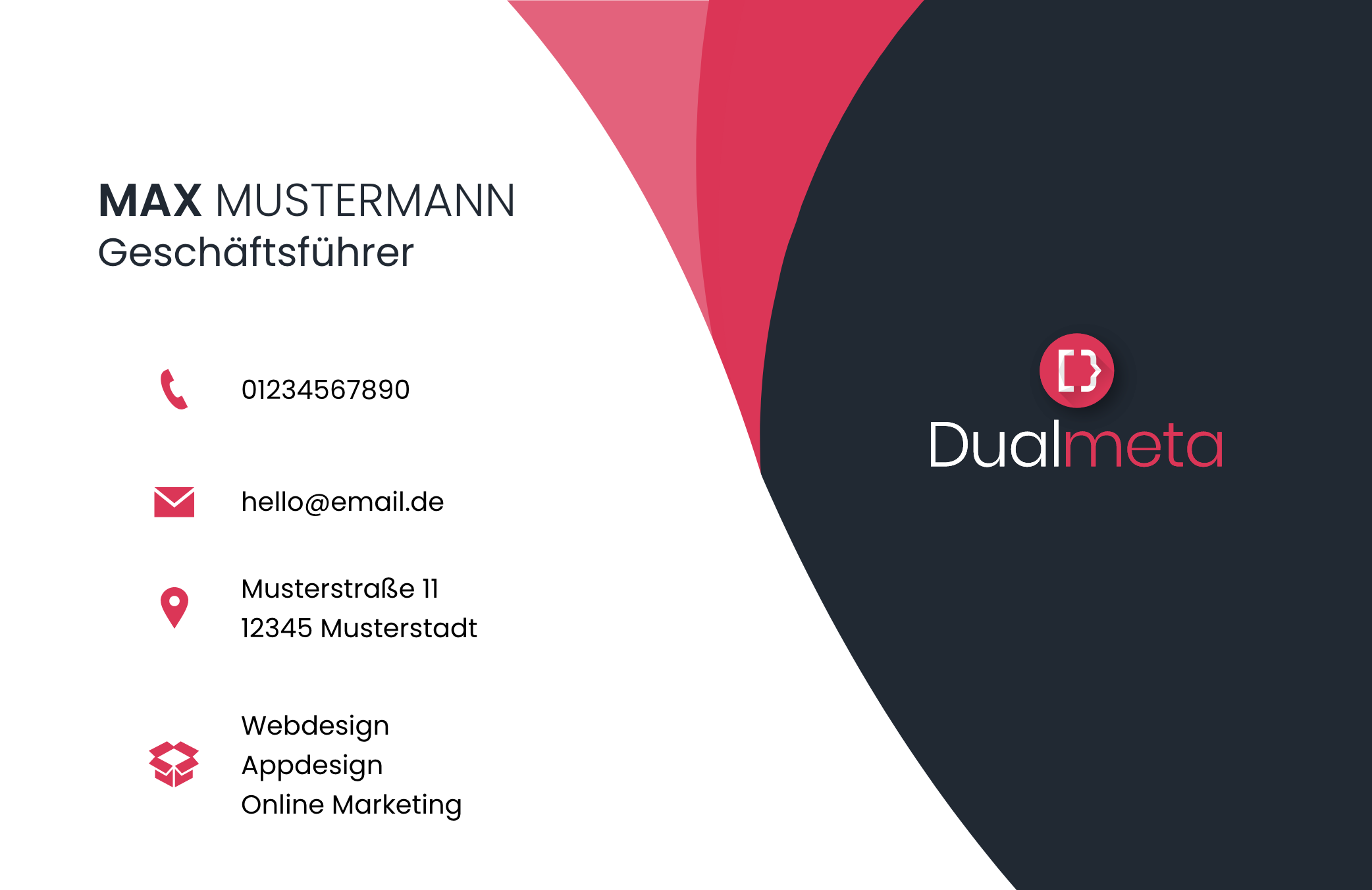Rückseite der Visitenkarte